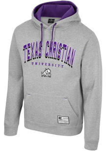 Colosseum TCU Horned Frogs Mens Grey Ill Be Back Long Sleeve Hoodie