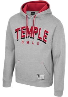 Colosseum Temple Owls Mens Grey Ill Be Back Long Sleeve Hoodie