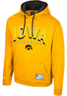 Colosseum Iowa Hawkeyes Mens Gold Ill Be Back Long Sleeve Hoodie