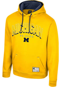 Colosseum Michigan Wolverines Mens Yellow Ill Be Back Long Sleeve Hoodie