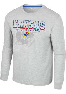 Colosseum Kansas Jayhawks Grey Hasta La Vista Long Sleeve T Shirt