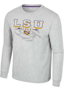 Colosseum LSU Tigers Grey Hasta La Vista Long Sleeve T Shirt