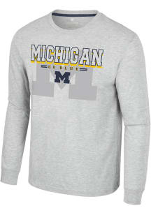 Colosseum Michigan Wolverines Grey Hasta La Vista Long Sleeve T Shirt