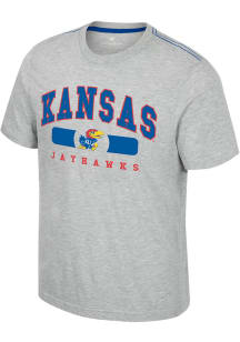 Colosseum Kansas Jayhawks Grey Hasta La Vista Short Sleeve T Shirt