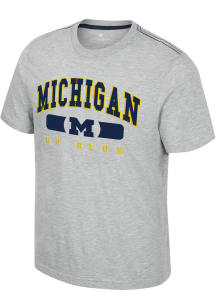 Colosseum Michigan Wolverines Grey Hasta La Vista Short Sleeve T Shirt