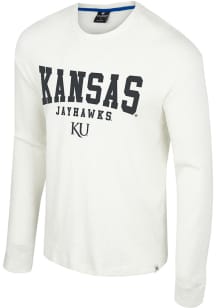 Colosseum Kansas Jayhawks White Affrimative Long Sleeve Fashion T Shirt