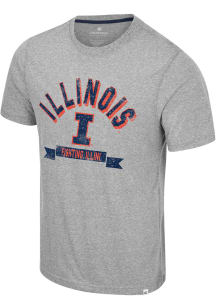 Colosseum Illinois Fighting Illini Grey Connor Short Sleeve Fashion T Shirt
