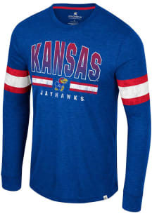 Colosseum Kansas Jayhawks Blue You Must Live Long Sleeve T Shirt