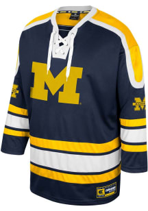 Colosseum  Michigan Wolverines Mens Navy Blue Sense of Hope Hockey Hockey Jersey