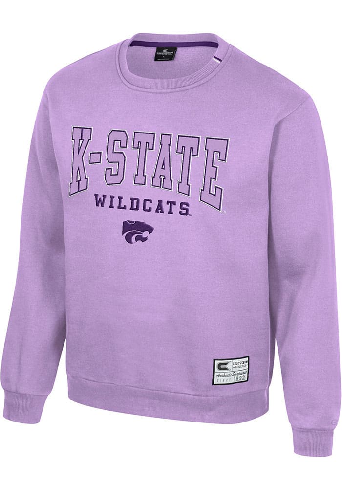 Colosseum K-State Wildcats Mens Lavender Ill Be Back Long Sleeve Crew Sweatshirt