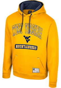 Colosseum West Virginia Mountaineers Mens Gold Ill Be Back Long Sleeve Hoodie