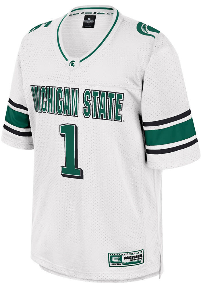 Colosseum Michigan State Spartans White No Fate Number One Jersey