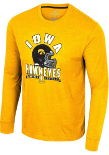 Colosseum Iowa Hawkeyes Gold No Problemo Football Long Sleeve T Shirt