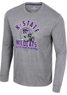 Colosseum K-State Wildcats Grey No Problemo Football Long Sleeve T Shirt