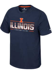 Colosseum Illinois Fighting Illini Navy Blue Resistance Short Sleeve T Shirt