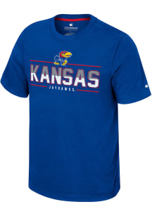Colosseum Kansas Jayhawks Blue Resistance Short Sleeve T Shirt