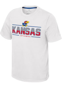 Colosseum Kansas Jayhawks White Resistance Short Sleeve T Shirt
