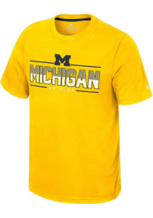 Michigan Wolverines Yellow Colosseum Resistance Short Sleeve T Shirt