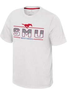 Colosseum SMU Mustangs White Resistance Short Sleeve T Shirt