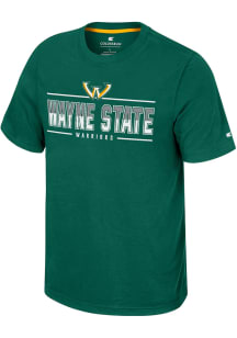 Colosseum Wayne State Warriors Green Resistance Short Sleeve T Shirt