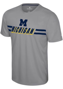 Colosseum Michigan Wolverines Charcoal Hydraulic Press Short Sleeve T Shirt