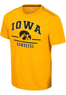 Colosseum Iowa Hawkeyes Gold No Problemo Football Short Sleeve T Shirt