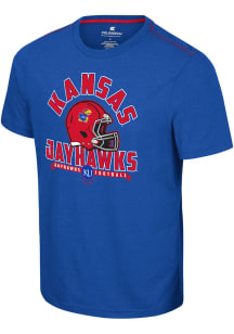 Colosseum Kansas Jayhawks Blue No Problemo Football Short Sleeve T Shirt