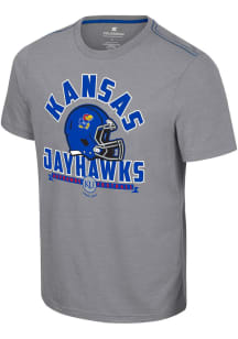 Colosseum Kansas Jayhawks Grey No Problemo Football Short Sleeve T Shirt