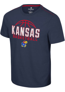 Colosseum Kansas Jayhawks Navy Blue No Problemo Basketball Short Sleeve T Shirt