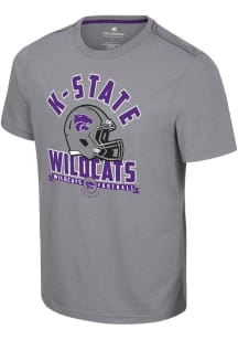 Colosseum K-State Wildcats Grey No Problemo Football Short Sleeve T Shirt