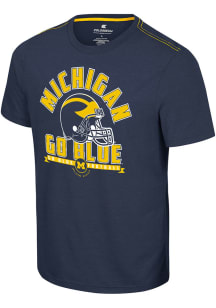 Colosseum Michigan Wolverines Navy Blue No Problemo Football Short Sleeve T Shirt