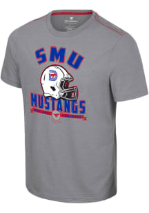 Colosseum SMU Mustangs Grey No Problemo Football Short Sleeve T Shirt