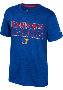 Colosseum Kansas Jayhawks Youth Blue Creative Control Short Sleeve T-Shirt