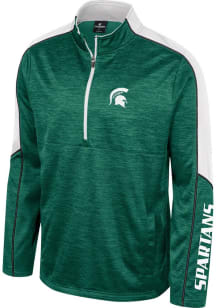 Colosseum Michigan State Spartans Youth Green Kyle Long Sleeve Quarter Zip Shirt