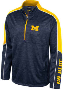 Colosseum Michigan Wolverines Youth Navy Blue Kyle Long Sleeve Quarter Zip Shirt