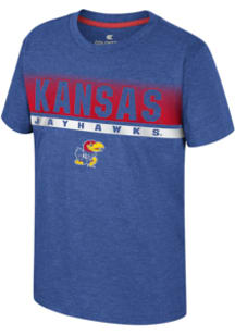 Colosseum Kansas Jayhawks Youth Blue Finn Short Sleeve T-Shirt