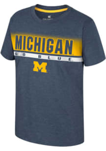Youth Michigan Wolverines Navy Blue Colosseum Finn Short Sleeve T-Shirt