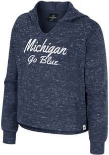 Girls Michigan Wolverines Navy Blue Colosseum Rock Long Sleeve Hooded Sweatshirt