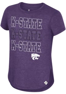 Colosseum K-State Wildcats Girls Purple Hathaway Short Sleeve Fashion T-Shirt