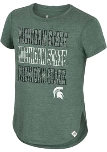 Girls Michigan State Spartans Green Colosseum Hathaway Short Sleeve Fashion T-Shirt