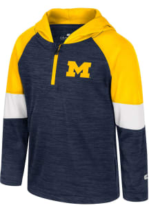 Toddler Michigan Wolverines Navy Blue Colosseum Creative Control Long Sleeve 1/4 Zip