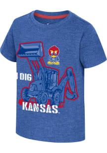 Colosseum Kansas Jayhawks Toddler Blue I Dig Short Sleeve T-Shirt