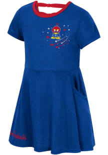 Colosseum Kansas Jayhawks Toddler Girls Blue Patty Short Sleeve Dresses