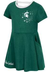 Colosseum Michigan State Spartans Toddler Girls Green Patty Short Sleeve Dresses