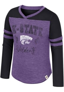 Colosseum K-State Wildcats Toddler Girls Purple Drummer Long Sleeve T Shirt