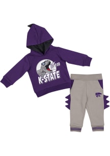 Colosseum K-State Wildcats Infant Purple Dino Set Set Top and Bottom