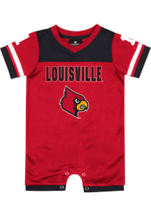 Colosseum Louisville Cardinals Baby Red Battle of the Bands Short Sleeve One Piece