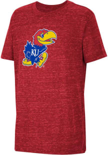 Colosseum Kansas Jayhawks Youth Red Primary Logo Short Sleeve T-Shirt