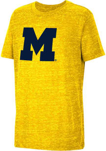 Colosseum Michigan Wolverines Youth Yellow Primary Logo Short Sleeve T-Shirt