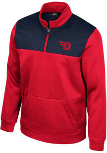 Colosseum Dayton Flyers Mens Red Lewis Long Sleeve 1/4 Zip Pullover